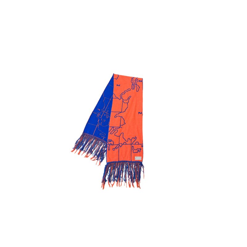 orange atlas map scarf
