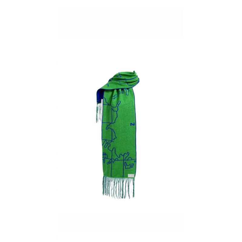 green atlas map scarf